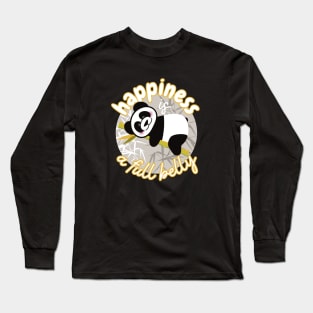 A Happy Full Belly Panda Relaxes on Bamboo Long Sleeve T-Shirt